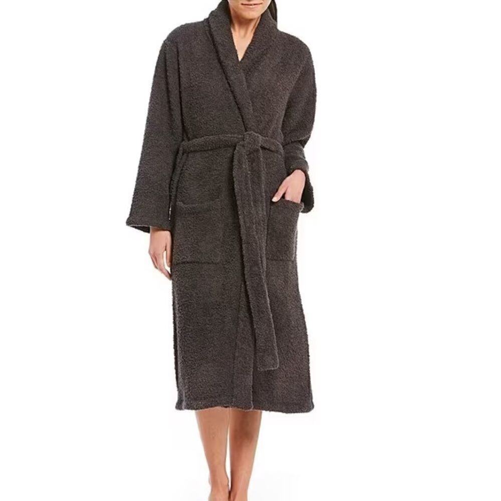 Barefoot Dreams CozyChic Adult Robe Knit Soft Cozy Heathered Gray Size 1 NO BELT